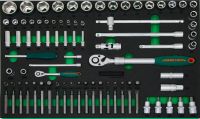 Tabuleiro EVA c/Chaves caixa 1/4" e 1/2" Jonnesway S04H4295SV