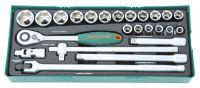 Tabuleiro Jogo roquete 1/2" c/24 peças Jonnesway S04H4524SP