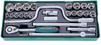 Tabuleiro Jogo roquete 1/2" c/26 peças Jonnesway S04H4726SP