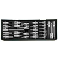 Tabuleiro c/ bits p/roquete 1/2" & 3/8" c/27 peças Jonnesway S06H427SP