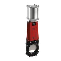 Válvula de guilhotina DN100mm, acionamento pneumático