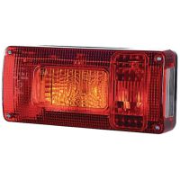 Farol traseiro esq. 5/21W, retangular, 12/24V, branco/laranja/vermelho, 218x54.5x100mm,
