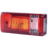 Farol traseiro dir. 5/21W, retangular, 12/24V, branco/laranja/vermelho, 218x54.5x100mm,