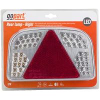 Luz multifunções LED, esq. retangular, 12V, 244x149x48mm, LH, baioneta 7 pinos,