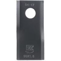 Lâmina de gadanheira dir. 95x45x3,5 mm diâmetro Ø16,25 mm, adequada para Kuhn/John Deere/New Holland, embalagem de 25