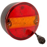 Farol traseiro LED multifunções, redondo, 12V, Ø 142mm, 5 pinos,