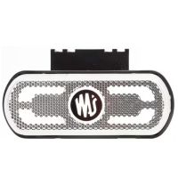 Luz de sinalização LED, branca, rectangular, 12-24V, 133,8x53x25 mm, "LINHA DE SEGURANÇA",