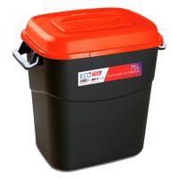 Contentor do Lixo Eco Tayg 75 l. Preto / Vermelho