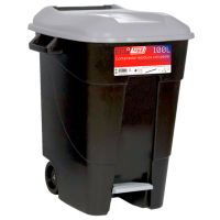 Contentor do Lixo Eco Tayg 100 l. Preto / Cinzento (pedal)