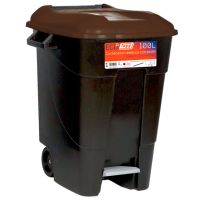 Contentor do Lixo Eco Tayg 100 l. Preto / Castanho(pedal)