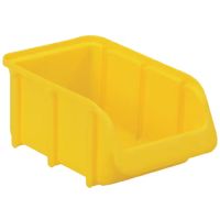 Caixa de arrumação 100x165x75mm, capacidade de 0,73l, em polipropileno amarelo, Linbin nº 2 da Hünersdorff