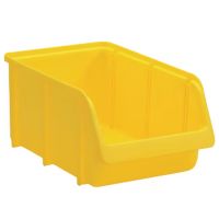 Caixa de arrumação 205x335x155mm, capacidade de 7L, em polipropileno amarelo, Linbin n.º 4 da Hünersdorff