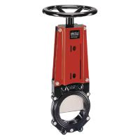 Válvula de guilhotina de  DN125mm com volante de acionamento