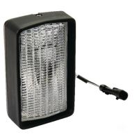 Luz de trabalho halogénio dir., 55/70W, retangular, 12/24V, branco, 96mm ficha AMP, Cobo