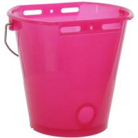Balde de alimentação transparente rosa 8L
