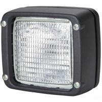 Luz de trabalho halogénio, quadrado, 12/24V, branco, 112x94.3x102mm, manga AMP/terminal de lâmina, Hella