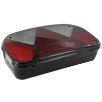 Farol traseiro dir. retangular, 12V, vermelho/branco, de aparafusar, 240x52mm, baioneta 5 pinos, Multipoint II by Aspöck