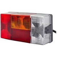 Farol traseiro esq. retangular, 12/24 V, vermelho/laranja/branco, de aparafusar, 210x66x108 mm, Hella