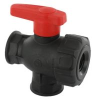 Válvula de esfera 3 vias 1/2" interrompida