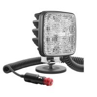 Luz de trabalho LED com interruptor, R23, 22W, 1600lm, quadrado, 12-24V, 105x105x50mm, projeção larga ampla, Wesem