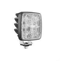 Luz de trabalho LED com interruptor, R23, 22W, 1600lm, quadrado, 12-24V, 105x105x50mm, projeção larga ampla, fixação roscada, Wesem