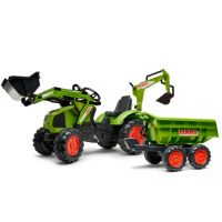 Retroescavadora com carregador frontal Claas e reboque basculante Maxi