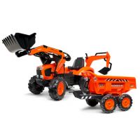 Kubota com escavadora e reboque basculante Maxi
