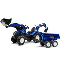 Retroescavadora com escavadora New Holland e reboque basculante Maxi