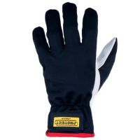 Luvas de trabalho em couro branco-preto/poliéster, tamanho 10/XL Protect by