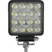 Luz de trabalho LED, 25W, 3040lm, quadrado, 10/30V, 108x48x108mm, feixe de longo alcance, 16 LEDs,