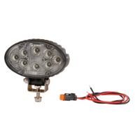 Luz de trabalho LED, 24W, 1920lm, oval, 10-30V, branco, 130x53x78mm ficha Deutsch, feixe largo, 8 LEDs,