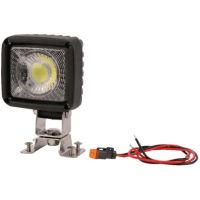 Luz de trabalho LED, 25W, 2500lm, quadrado, branco, 105x84x105mm ficha Deutsch, feixe largo amplo, 1 LED,