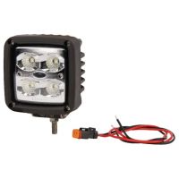 Farol de trabalho LED, 40W, 4500lm, quadrado, branco, 101x74,5x98mm, ficha Deutsch, feixe de luz amplo, 4 LEDs,
