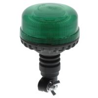 Baliza LED, perfil baixo, 17W, 12-24V, verde, montagem em poste flexível, Ø 115mm x179mm