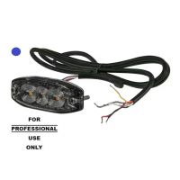 Luz de aviso intermitente LED, retangular, 10/30 V, azul, 82x30x9 mm, 3 LEDs,