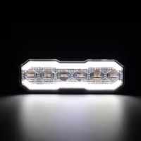 Luz de aviso intermitente / luz de marcha-atrás LED, retangular, 12/24V, laranja/branco, 129x41x14mm, 12/42 LED's,