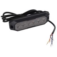 Luz de aviso intermitente / luz de posição traseira LED, retangular, 12/24V, laranja/vermelho, 129x41x14mm, 12/42 LED's,