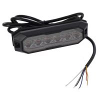 Luz de aviso intermitente / luz de posição frontal LED, retangular, 12/24V, laranja/branco, 129x41x14mm, 12/42 LED's,