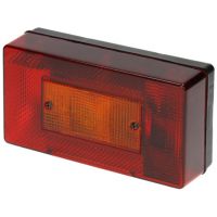 Farol traseiro esq. retangular, 12V, vermelho/âmbar, de aparafusar, 190x52x100mm, Ajba
