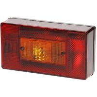 Farol traseiro dir. retangular, 12V, vermelho/âmbar, de aparafusar, 190x52x100mm, Ajba
