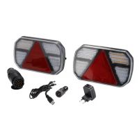 Conjunto de luzes sem fios LED, CANBUS, retangular, 12 V, Li-ion, magnético, 245x151x45 mm, ficha de 13 pinos, indicador dinâmico