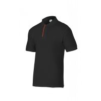 Pólo de Manga Curta Bicolor Preto/Vermelho Tamanho XS