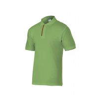 Pólo de Manga Curta Bicolor Verde Lima/Vermelho Tamanho 3XL