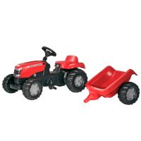 Trator com pedal com reboque, Massey Ferguson, RollyKid by Rolly Toys