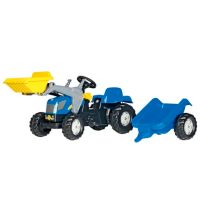 Trator a pedais New Holland T7040 com carregador frontal e removível, RollyKid de Rolly Toys