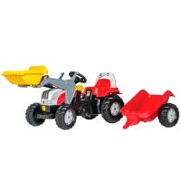 Trator com pedal com carregador frontal e reboque, Steyr, a partir dos 2,5 anos, RollyKid by Rolly Toys