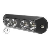 Farolim LED Perigo, 4 LEDs, Cor de luz: Transparente