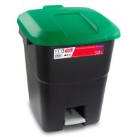 Contentor do Lixo Eco Tayg 50 l. Preto/ verde con Pedal